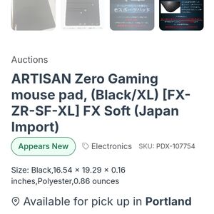 Artisan FX Soft Gaming Mouse Pad Black